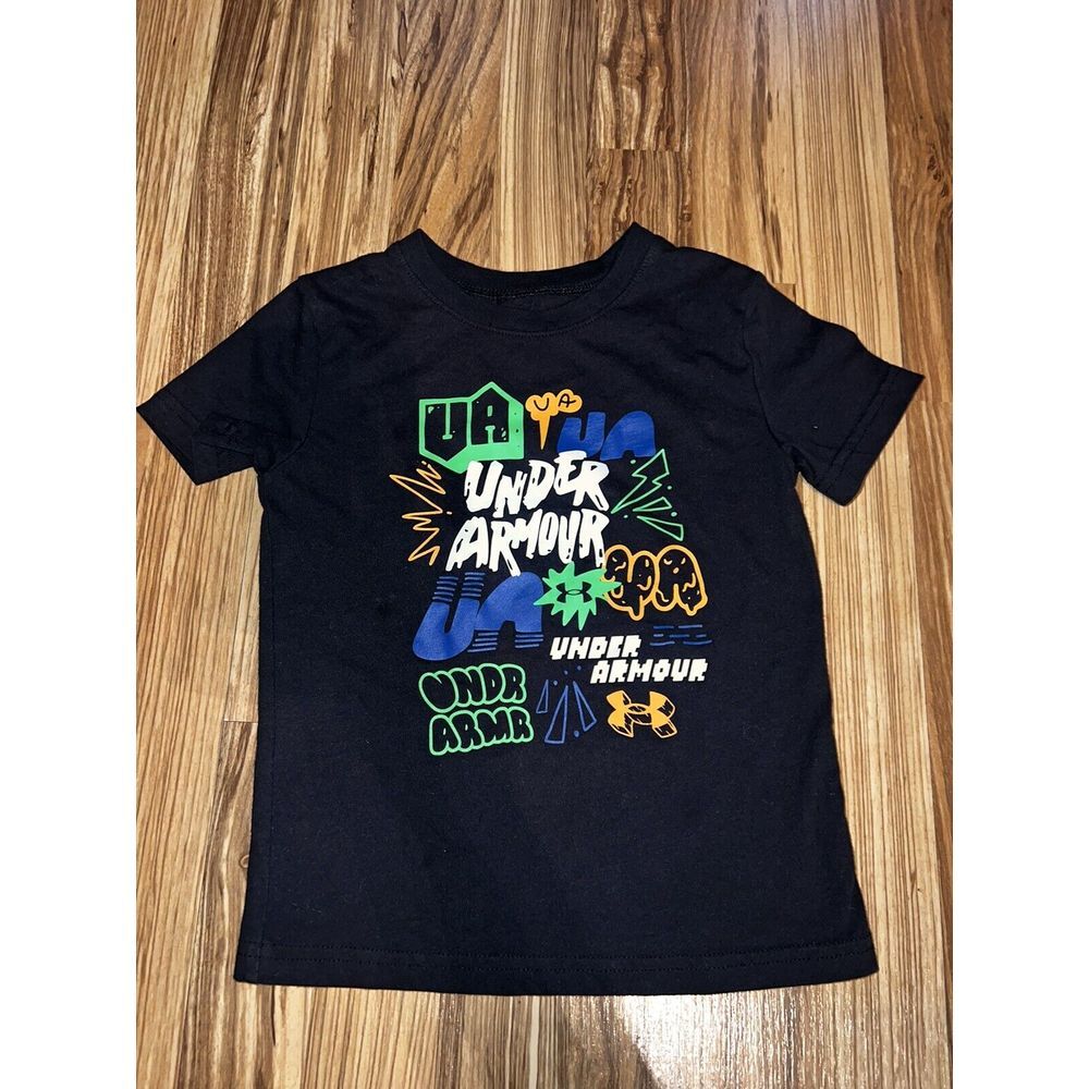 Under Armour Boy's T-shirt Sz 4 Graphic Tee‎ Lot Of 2 - Picture 3 of 5
